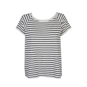 Sanctuary Black and White Striped Lace Up Tee